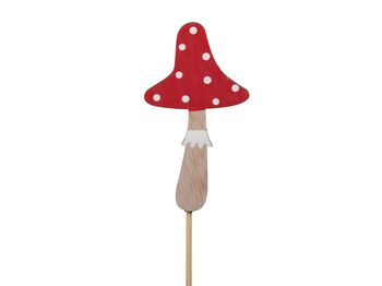 pb. 24 wooden mushrooms/stick long red 4,5cm