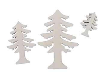 pb. 20 wooden trees/loose white 3/5/7 cm