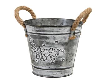 pc. 1 metal bucket w/handles grey Ø 14.5x13 cm