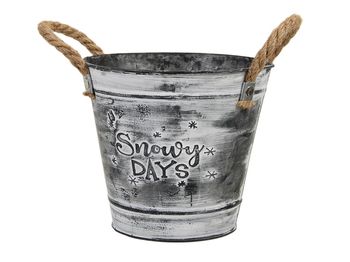 pc. 1 metal bucket w/handles grey Ø 16x15 cm