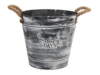 pc. 1 metal bucket w/handles grey Ø 24x22 cm