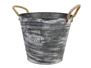 pc. 1 metal bucket w/handles grey Ø 28.5x25 cm