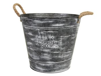 pc. 1 metal bucket w/handles grey Ø 31.5x28 cm