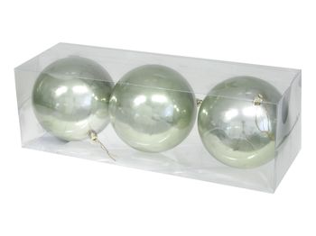 cb. 3 plastic balls green opal 120mm