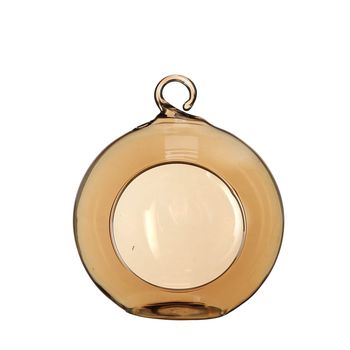 Glaskugel Ø10 cm ion vergoldet für Teelicht