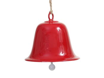 pc. 1 metal bell/hanging red 8x8x7 cm