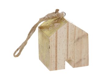 pb. 1 wooden house gold 5x5x6 cm