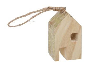 pb. 1 wooden house gold 5x5x10 cm