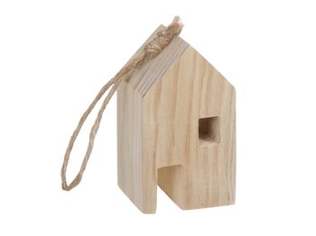 pb. 1 wooden house natural 5x5x10 cm