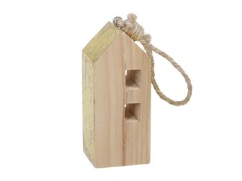 pb. 1 wooden house gold 5x5x12 cm