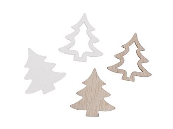 pb. 48 wooden trees white/natural 2.5 cm