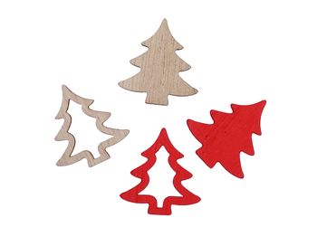 pb. 48 wooden trees red/natural 2.5 cm