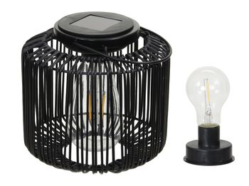 pc. 1 solar lantern black Ø 16x15 cm