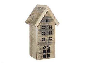 pc. 1 wooden house natural 11x8x22 cm