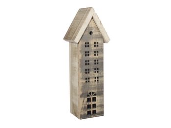 pc. 1 wooden house natural 11x8x32 cm