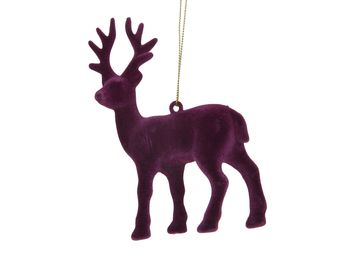 pb. 2 flock deer/hanging d. Lilac 10x13 cm