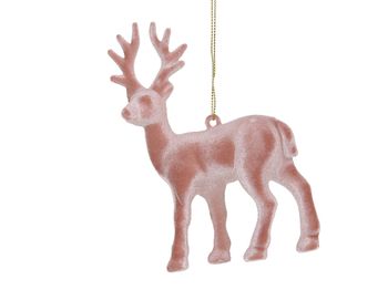 pb. 2 flock deer/hanging pink 10x13 cm