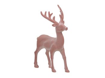 pb. 1 flock deer/standing pink 13.5x21 cm