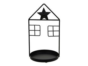 pc. 1 metal house deco black Ø 10x19 cm