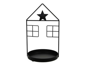 pc. 1 metal house deco black Ø 12.5x22 cm