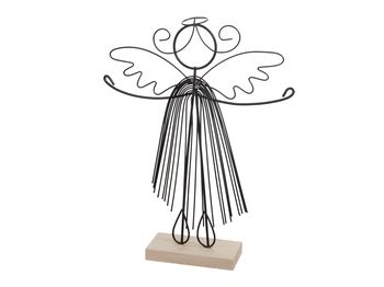 pc. 1 metal angel/standing black 18x4x23 cm