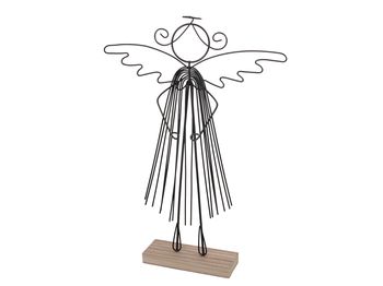 pc. 1 metal angel/standing black 22.5x4.5x33 cm