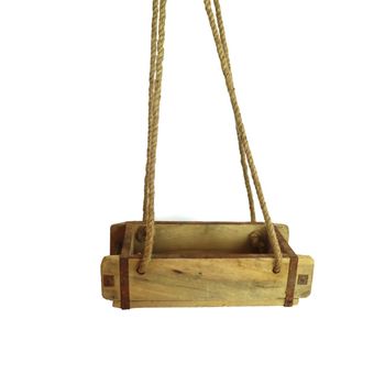 Brick mould hanger single vintage on rope 31x15x43cm Natural