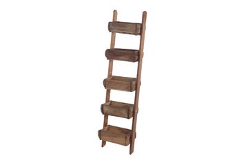 Tapper stand with 5 brick moulds vintage wood 31x25/18x125cm