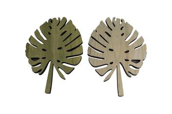 Paulownia wood leaf Green 27x40x1.5cm 1pc Mixed