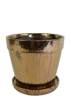 Arcey pot met schotel keramiek D20 H17cm Metal