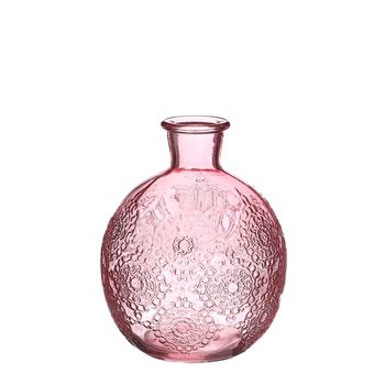 Bologna Glasflasche h.12 Ø9,5 cm zartrosa
