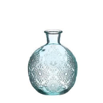 Bologna Glasflasche h.12 Ø9,5 cm weich blau