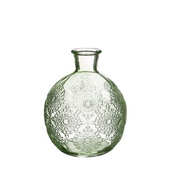 Bologna Glasflasche h.12 Ø9,5 cm weich grün
