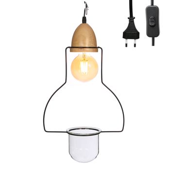 Metal frame lamp with wood lamp 220V l.28 w.11.5 h.45 cm