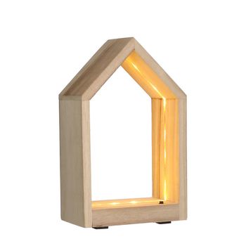 Wooden house LED 9x16xh26 cm