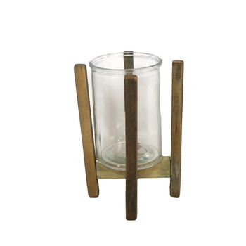 Candle holder historic wood Ø20.5x29.5cm Natural