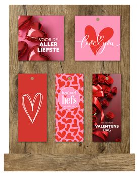 Display mit 60 Geschenkkarten in 5 Motiven ''Valentine''