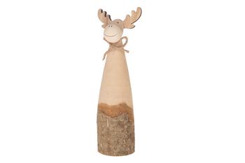 Wooden deer 7.5x6x25.5cm Natural
