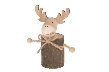 Wooden moose 8x5x12.5cm Natural