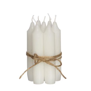 white taper candle h.11 cm set 7