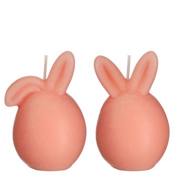 Kerze ''Bunny'' weich rosa 2 sortiert D6.5 H9.5cm