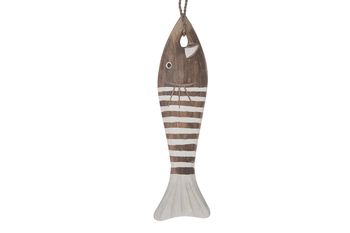 Hanging small fish S wood 30x8x3cm Natural/White