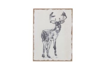 Print deer linen 58x78x2.5cm Multi
