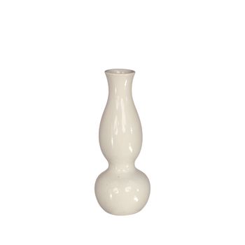 Vase Efeu Keramik h.15 Ø6 cm weiß