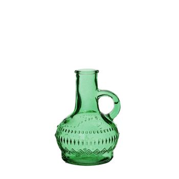 Lille fles glas h.10 Ø6 cm smaragd