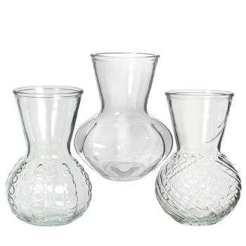 Vaas Kristal glas 3 assortie Ø13 h.18 cm helder