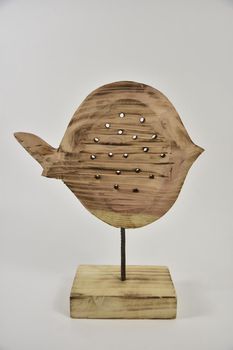 Wooden Ornament Fish Lavandou 40x31x4cm Natural