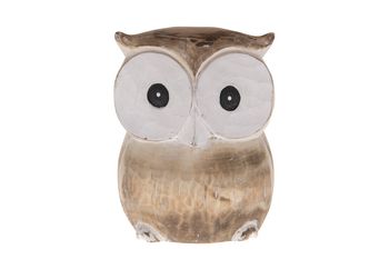 owl S wood 9x8.5x10cm Natural