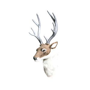 Deer Head 17x13x10cm Brown/White
