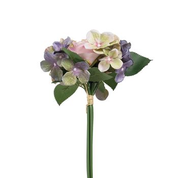 Bouquet Rose Hydrangea D29 H17cm Multicolour